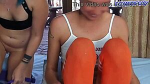 wet teen lesbians strap on fuck skinny pussies till massive squirt