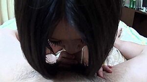 japan mommy deepthroats cock licks asshole in lingerie heels