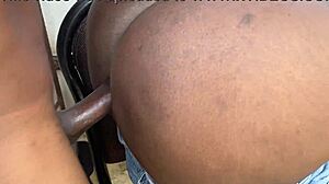 Sexy Black Couple's Rough Homemade POV Dorm Room Pussy Pounding