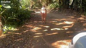 big ass wife walks naked on highway public outdoor