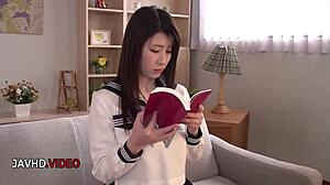 Kinky Japanese Student Mitsuki Akai Deep Blowjob