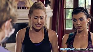 oh man squirting lesbians finger bang after yoga class