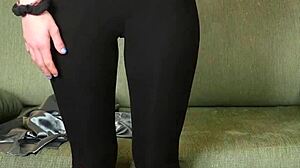 yoga pants photoshoot hides hazel ash's tight cowgirl ride