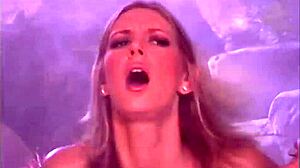 shaved blonde coed pussy licked fingered fucked outdoor doggystyle cum on tits