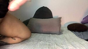 emo latina camgirl shoves 9.5 inch dildo deep in tight ass