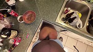 Bro Pounds Curly Ebony Teen's Fat Ass Till She Limps