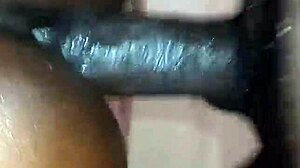 melina's oiled pussy bent over doggystyle filled with tall black cock cum orgasm tits shaking