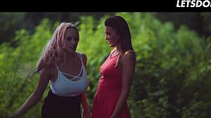 stepsisters vanessa decker angel wicky finger lick pussies in erotic forest