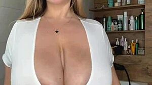 Bathtub Stepmom's Saggy Tits Beg for Thick Cock Thrusts