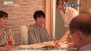 japanese milf sneaks to suck daughter's friend's tiny dick then missionary creampie in shower