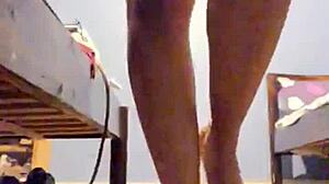 ebony milf teases strips deepthroats big cock