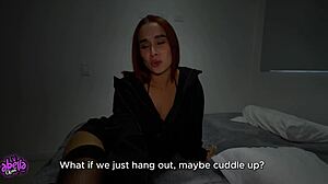 Stepmom caught sucking stepson's big cock pov, then bends for anal creampie in tight wet pussy.