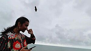 lukas rams cock balls-deep in skinny beach slut's tight pussy