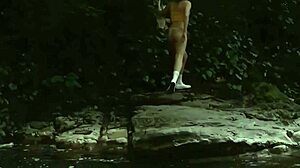 uhh i got so horny stripping naked outdoors groping my wet pussy in public view
