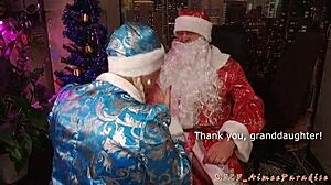 Mature Santa Wife's Face Drenched in Thick Cum Close-Up Fuck Aimeeparadise