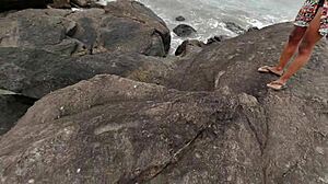 Carioca Ninfeta Fucks Couple Raw In Woods Caught