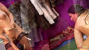 Angry Brunette Lesbian's Strapon Argument Ends Wet