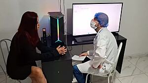 Doctor makes amateur redhead squirt piss during exam interview