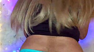 Dressed transsexual pulls cock in sexy crossdress tease