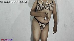 Indian Shemale's Exotic Animal Print Crossdressing Showcase Part 2