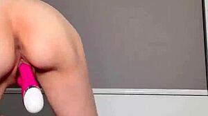 Berry teases in lacey lingerie vibrator orgasm striptease review