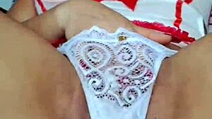 latina masturbates solo sexy webcam squirt 💦😈