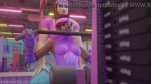hey, brigitte's shadow workout licks tits in gym?
