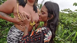 Carioca Ninfeta Fucks Couple Raw In Woods Caught