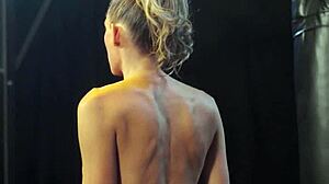 smoking HOT big BOOBED teen boxer natalie mae strips for NUDE workout!