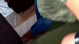 sexy latina wife teases big tits during couch foreplay