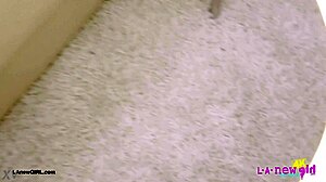 glamorous blonde milf strips on sofa in pov interview showing petite sexy body and adorable tits