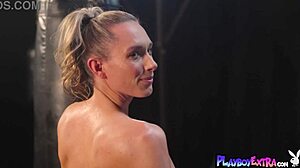 smoking HOT big BOOBED teen boxer natalie mae strips for NUDE workout!