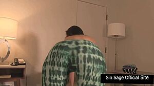 Horny Housewife Sinn Sage Teases Wet Pussy on Couch in Ripped Panties