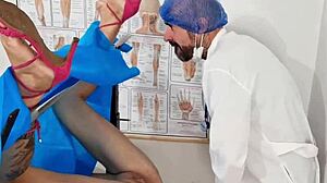 Doctor makes amateur redhead squirt piss during exam interview