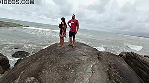 Carioca Ninfeta Fucks Couple Raw In Woods Caught