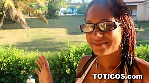 Nerdy 18YO Latina Pounds Rock-Hard Big Tits On Monster Black Cock Outdoors