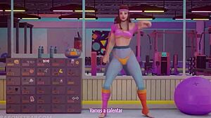 hey, brigitte's shadow workout licks tits in gym?