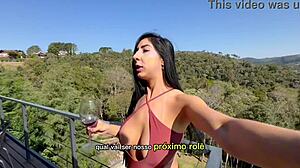 renatinha's naughty big tits play in secluded cabin