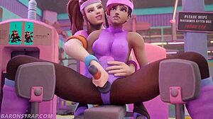 hey, brigitte's shadow workout licks tits in gym?