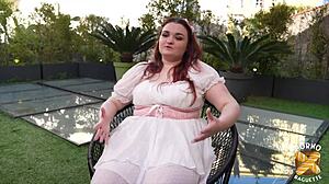 amandine gets pounded by two cocks in hot mmf