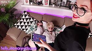 Angry boss Helly Rite punishes Purple Bitch on relentless fuck machine