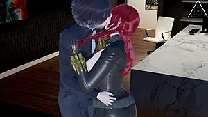 honeyselect2 2b black widow rides big cock in uncensored hentai sex