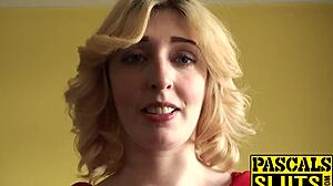 Busty blonde Jessica Jensen masturbates huge boobs solo!