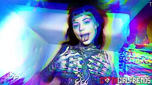 Redhead Tiger Lily's Inked Big Tits Ass Body Banged Hard Cowgirl