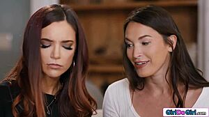 roommates dare you to lick this big tit milf psychic's shaved pussy next