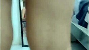 Modeling high heels short dress flashing sweet college panties!