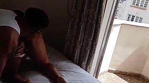 fucking busty married latina brunette on apartment balcony publicly