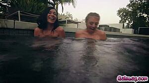 Savannah Sixx Kisses Gia Derza Deeply Into Bedroom Tribbing