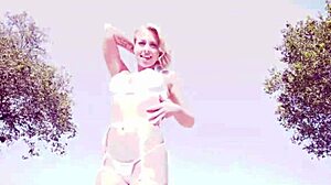 blonde tattooed babe rides cock in outrageous anal cowgirl doggy