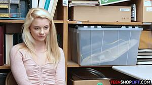 Tiny Blonde Teen Deals with Officer Using Tits